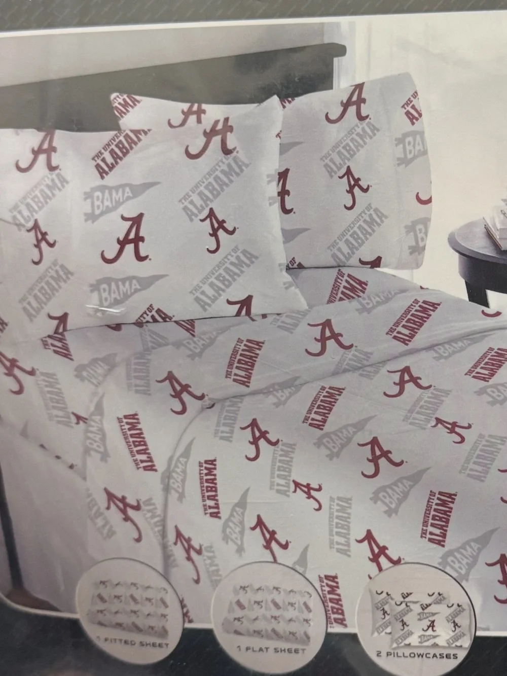 Fanatics Alabama Crimson Tide Logo Queen Sheet Set